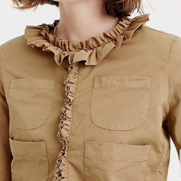 J. Crew Ruffle Chino Jacket in Tan - Picture 11 of 11